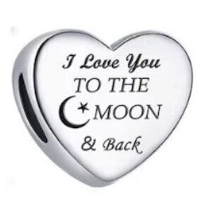 💜 Sterling Silver I Love You To The Moon And Back Charm